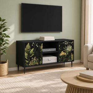 TV szekrény RHENEN 102 x 33 x 51 cm Fekete Tölgy Szerelt Fa