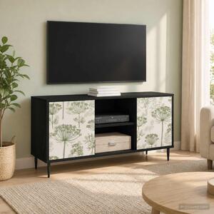 TV szekrény GOTHA 102 x 33 x 51 cm Fekete Tölgy Szerelt Fa