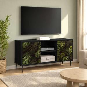 TV szekrény ELBURG 102 x 33 x 51 cm Fekete Tölgy Szerelt Fa