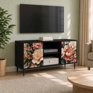TV szekrény BORNE 102 x 33 x 51 cm Fekete Tölgy Szerelt Fa