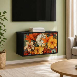 Falsítható TV Szekrény GENNEP 69 x 33 x 40 cm Fekete Tölgy