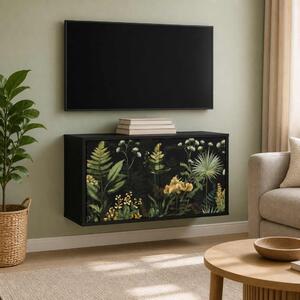 Falsítható TV Szekrény RHENEN 69 x 33 x 40 cm Fekete Tölgy