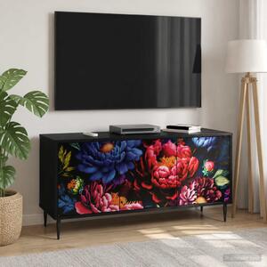 TV szekrény KIEL 102 x 33 x 51 cm Fekete Tölgy Szerelt Fa