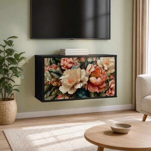 Falsítható TV Szekrény BORNE 69 x 33 x 40 cm Fekete Tölgy