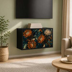 Falsítható TV Szekrény LOCHEM 69 x 33 x 40 cm Fekete Tölgy