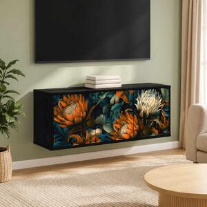 Falsítható TV Szekrény LOCHEM 102 x 33 x 40 cm Fekete Tölgy