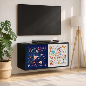 Falsítható TV Szekrény MAINZ 69 x 33 x 40 cm Fekete Tölgy