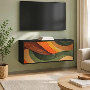 Falsítható TV Szekrény BONN 102 x 33 x 40 cm Fekete Tölgy