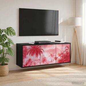 Falsítható TV Szekrény AACHEN 102 x 33 x 40 cm Fekete Tölgy