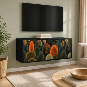 Falsítható TV Szekrény ZAANDAM 102 x 33 x 40 cm Fekete Tölgy