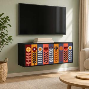 Falsítható TV Szekrény ESSEN 102 x 33 x 40 cm Fekete Tölgy