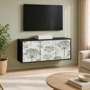 Falsítható TV Szekrény GOTHA 102 x 33 x 40 cm Fekete Tölgy