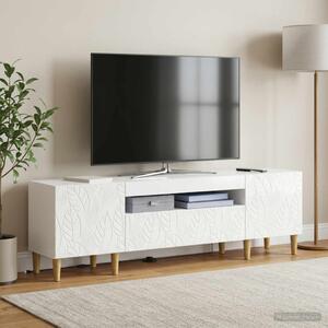 LED TV szekrény DELFT 153 x 35 x 43 cm Magasfényű Fehér