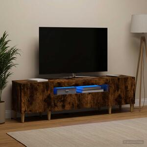 LED TV szekrény DELFT 153 x 35 x 43 cm Füstös Tölgy Szerelt Fa