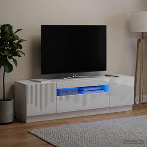 LED TV szekrény Magasfényű Fehér Szerelt Fa