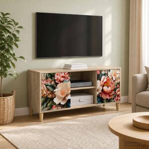 TV szekrény BORNE 102 x 33 x 50 cm Sonoma Szerelt Fa