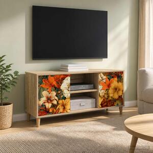 TV szekrény GENNEP 102 x 33 x 50 cm Sonoma Szerelt Fa