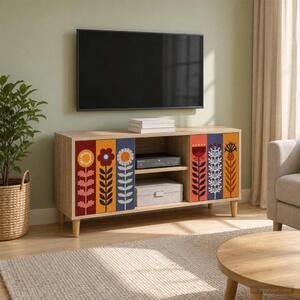 TV szekrény ESSEN 102 x 33 x 50 cm Sonoma Szerelt Fa