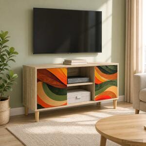 TV szekrény BONN 102 x 33 x 50 cm Sonoma Szerelt Fa