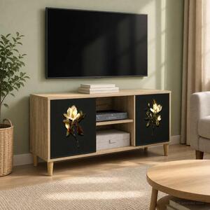 TV szekrény BREMEN 102 x 33 x 50 cm Sonoma Szerelt Fa
