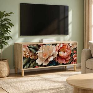 TV szekrény BORNE 102 x 33 x 50 cm Sonoma Szerelt Fa