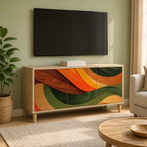 TV szekrény BONN 102 x 33 x 50 cm Sonoma Szerelt Fa