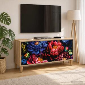 TV szekrény KIEL 102 x 33 x 50 cm Sonoma Szerelt Fa