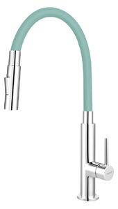 Ferro Zumba Slim - Mosogató / Magas csaptelep rugalmas karral és zuhanyzóval, Menta / Króm, 70730-0M