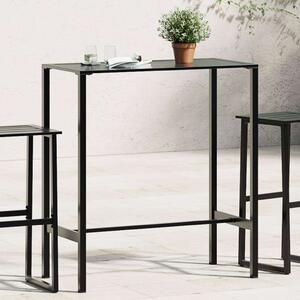 VidaXL fekete porszórt acél bárasztal 100 x 50 x 110 cm