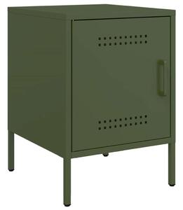 VidaXL Fém Éjjeliszekrény Szett - 2 db - Olívazöld - 36x39x50,5cm