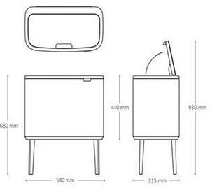Brabantia Bo Touch Bin Szelektív Szemetés - 3x11 liter