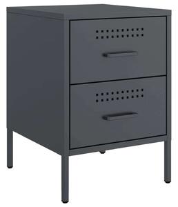 VidaXL Fém Éjjeliszekrény Szett - 2 db - Antracit Szürke - 36x39x50,5cm