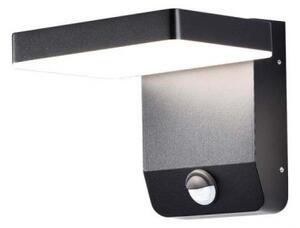 LED lámpatest , oldalfali , mozgásérzékelős , 17W , természetes fehér , négyzet , fekete , kültéri , IP65