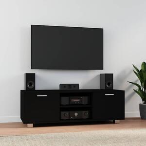 Fekete szerelt fa TV-szekrény 120 x 40,5 x 35 cm