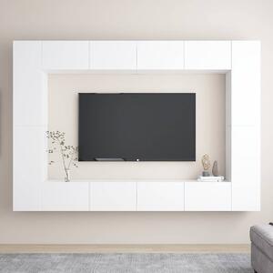 8 részes fehér szerelt fa TV-szekrényszett