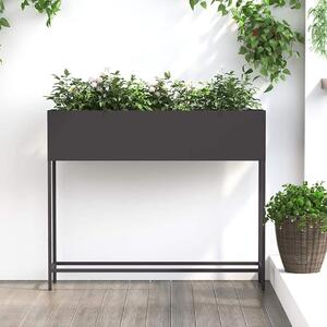 Magas Kerti Cserép Fekete 100 x 26 x 82 cm Acél