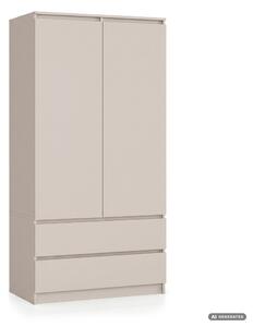 AKORD CLP S90 Kétajtós Ruhásszekrény Laminált Lap Kasmír Matt