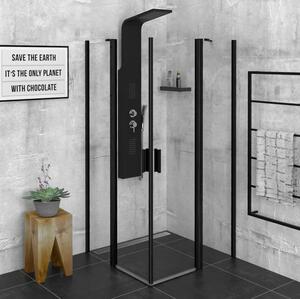 Polysan Polysan, ZOOM LINE BLACK szögletes zuhanyparaván 900x900mm, átlátszó üveg, ZL5415B