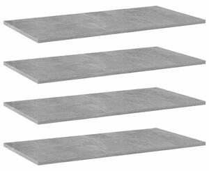 4 db betonszürke szerelt fa könyvespolc lap 80 x 40 x 1,5 cm