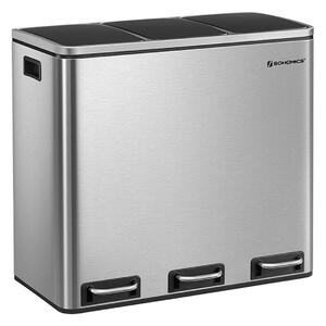 SongmicsHome SORT hulladékgyűjtő tartály 54 l (3x18 l), rozsdamentes acél