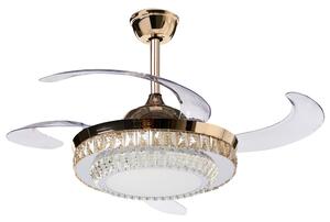 Mennyezeti ventilátor világítással ASHLEY Távirányítóval Arany