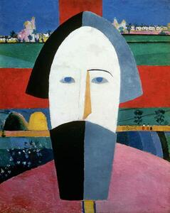Malevich, Kazimir Severinovich - Reprodukció The Head of a Peasant, (30 x 40 cm)