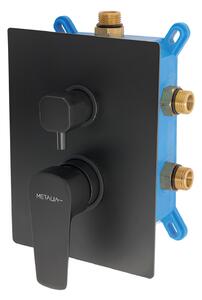 Novaservis Metalia 58, rejtett csaptelep doboz 3 kivezetéssel, fekete, BOX58051RX-5