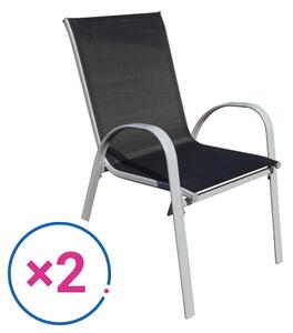 Romero kerti szék - 2 db, fekete / szürke