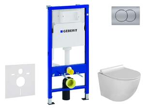 Geberit Duofix - Készlet falra szerelhető, Gaia WC és softclose ülőke, Delta01 gomb, matt króm SANI11CA1119