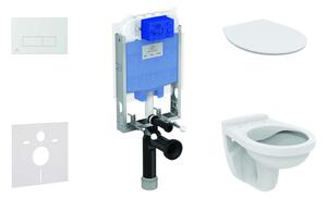Ideal Standard ProSys - Falra szerelhető beépítő szett, WC Alpha ülőkével, gomb Oleas M2, SoftClose, króm matt ProSys80M SP110