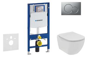 Geberit Duofix - Falra szerelhető szett, WC és ülőke Ideal Standard Tesi, gombok Sigma01, perem nélküli, SoftClose, matt króm 111.300.00.5 NE3