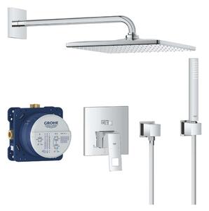 Grohe Eurocube - Zuhanyszett rejtett keverővel, 310 mm, króm, króm 25238000