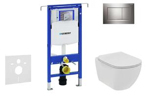 Geberit Duofix - Falra szerelhető szett, WC és ülőke Ideal Standard Tesi, Sigma30 gombok, Rimless, SoftClose, fényes króm/ matt króm 111.355.00.5 NE6