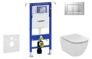 Geberit Duofix - Ideal Standard Tesi fali WC és ülőkés szett, Sigma30 gombok, Aquablade, SoftClose, matt króm/króm, matt króm/króm 111.355.00.5 NU7